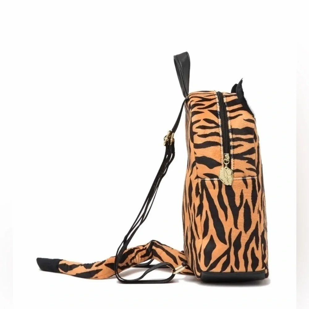 Betsey Johnson Spike Kitsch Mid Sized Tiger Animal Print Backpack